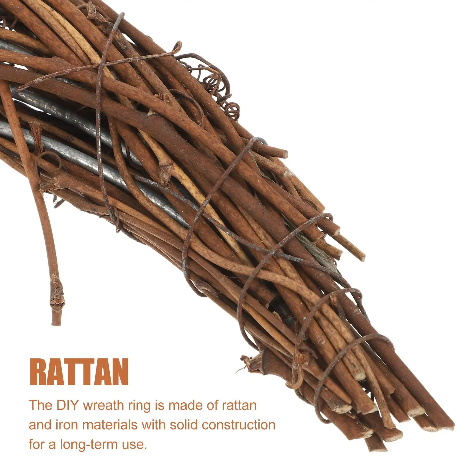 

2 Pcs Rattan Garland Home Decor Wreath Festival Making Rings Electric Wire DIY Iron Vine Branch Moon For