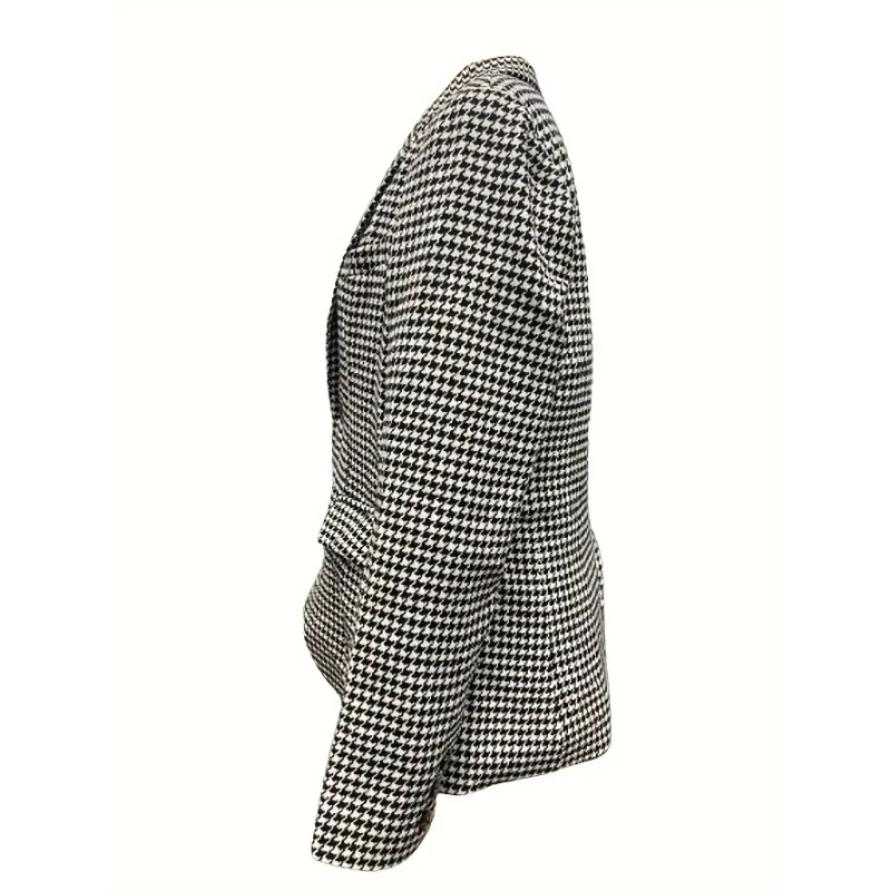 Business Style Men\'s Plaid Pattern Design Single Breasted Linen Blazer Jacket, Lapel Collar Regular Fit Leisure Party Dress Coat