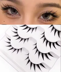 New 5 Pairs Wet False Eyelashes Naturally Wear False Eyelashes Everyday Sharp Tail Thick Simulation Cross Makeup Lashes