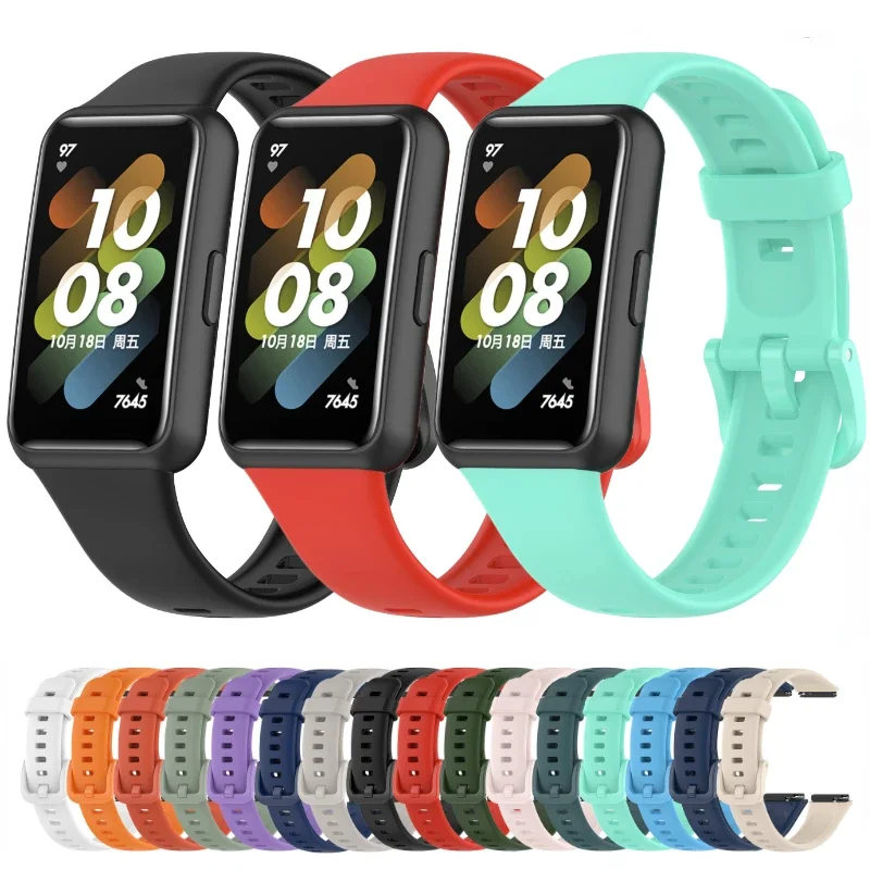 

Силиконовый ремешок для Huawei Band 7, оригинальный ремень, мягкий спортивный браслет для умных часов, сменный браслет для Huawei Band 7 Correa