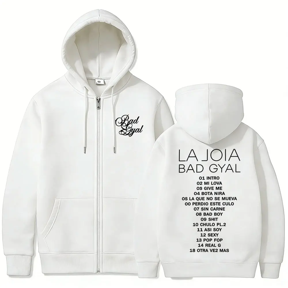 

Singer Bad Gyal Tour 2026 Zipper Hoodie Men's Women Fashion Vintage Zip Up Jacket Unisex Casual Oversized Zip Up Sweatshirt Coat