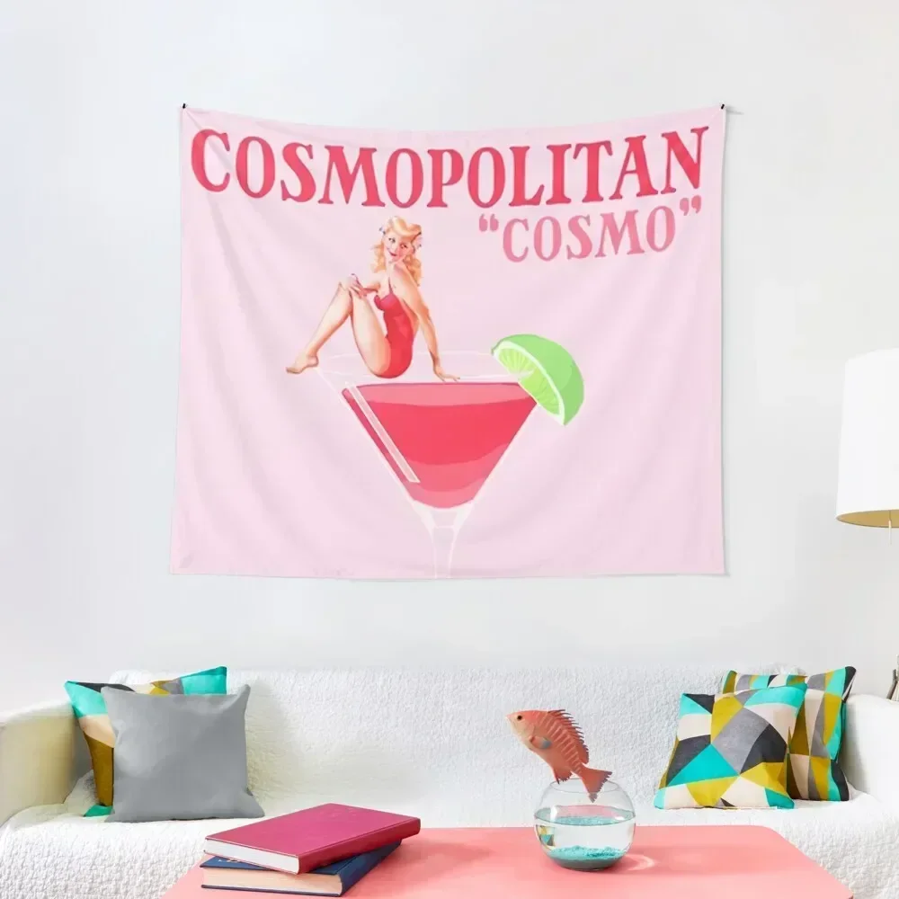 

The Cosmopolitan Cocktail Poster Tapestry Aesthetic Home Decor Room Decorating Aesthetic Hanging Wall Tapestry