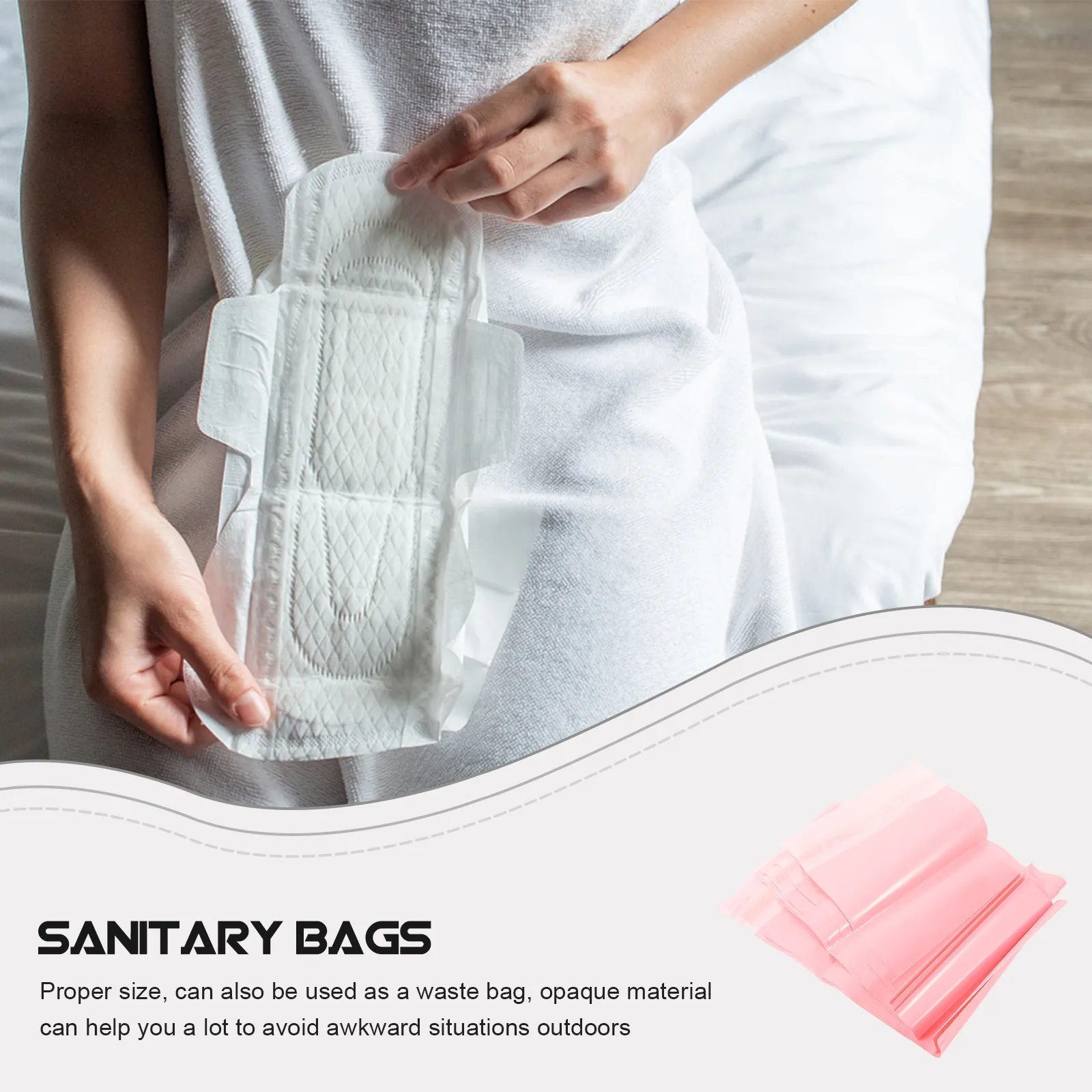 

100Pcs Disposable Period Pouches Feminine Disposal Bags Sanitary Napkin Storage Bags Compact Odor-Control Travel Essentials