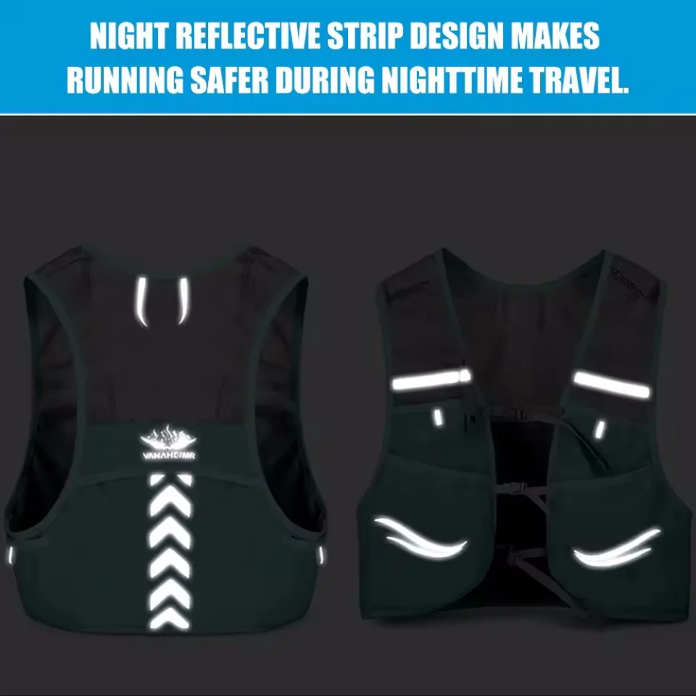 Reflective Running Vest Hydration Running Chest Bag Ultralight Cycling Vest Mobile Phone Cards Bag For Male Female Outdoor