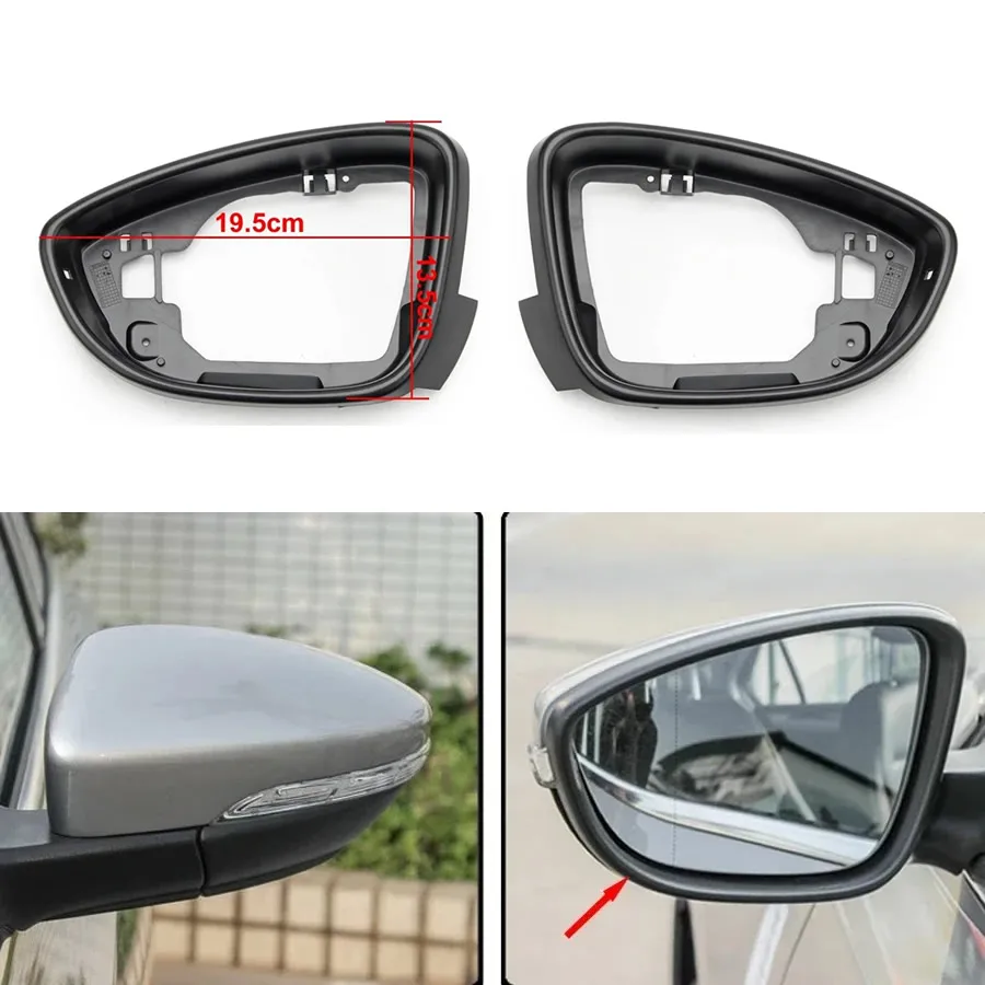 

For Volkswagen VW Jetta (Sagitar) 2012-2018 Replacement Door Wing Mirrors Holder Rearview Mirror Trim Ring Housing Frame