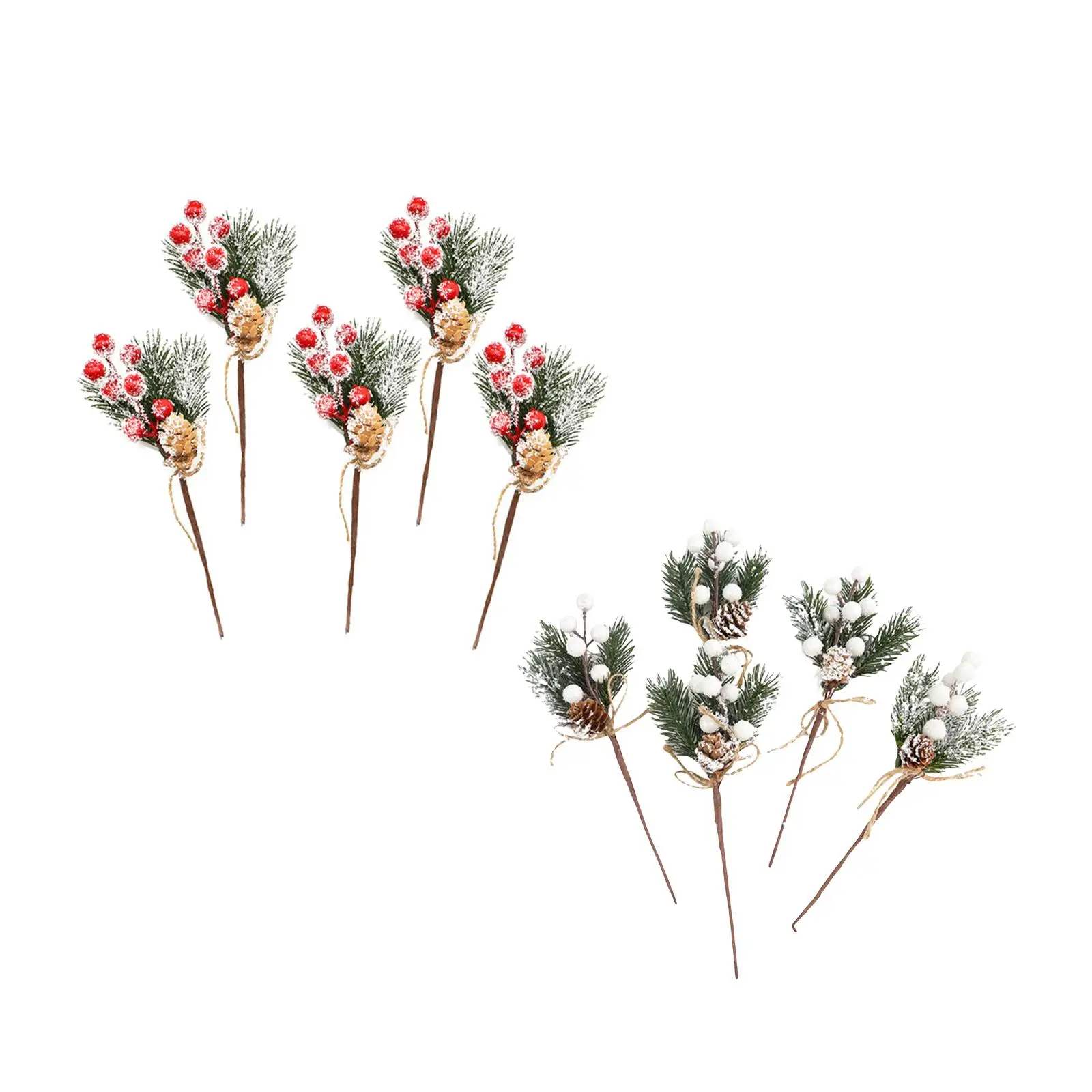 Mini Christmas Artificial Flower Berries Branches Floral Picks for Holiday