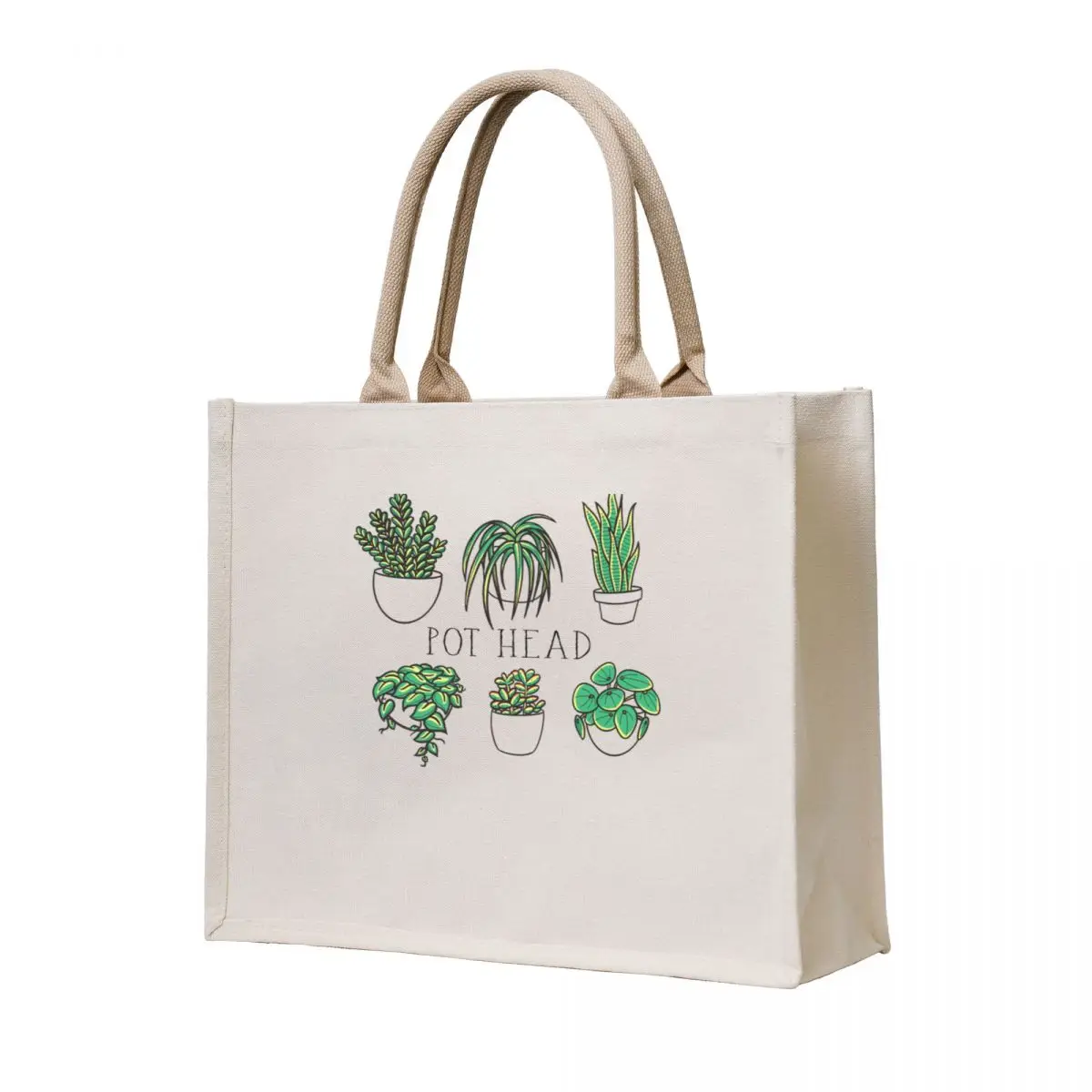 

Pot Head Gardener Costume, Gardening Potted Plant Tote Bag tote bag woman foldable reusable bag Canvas stote