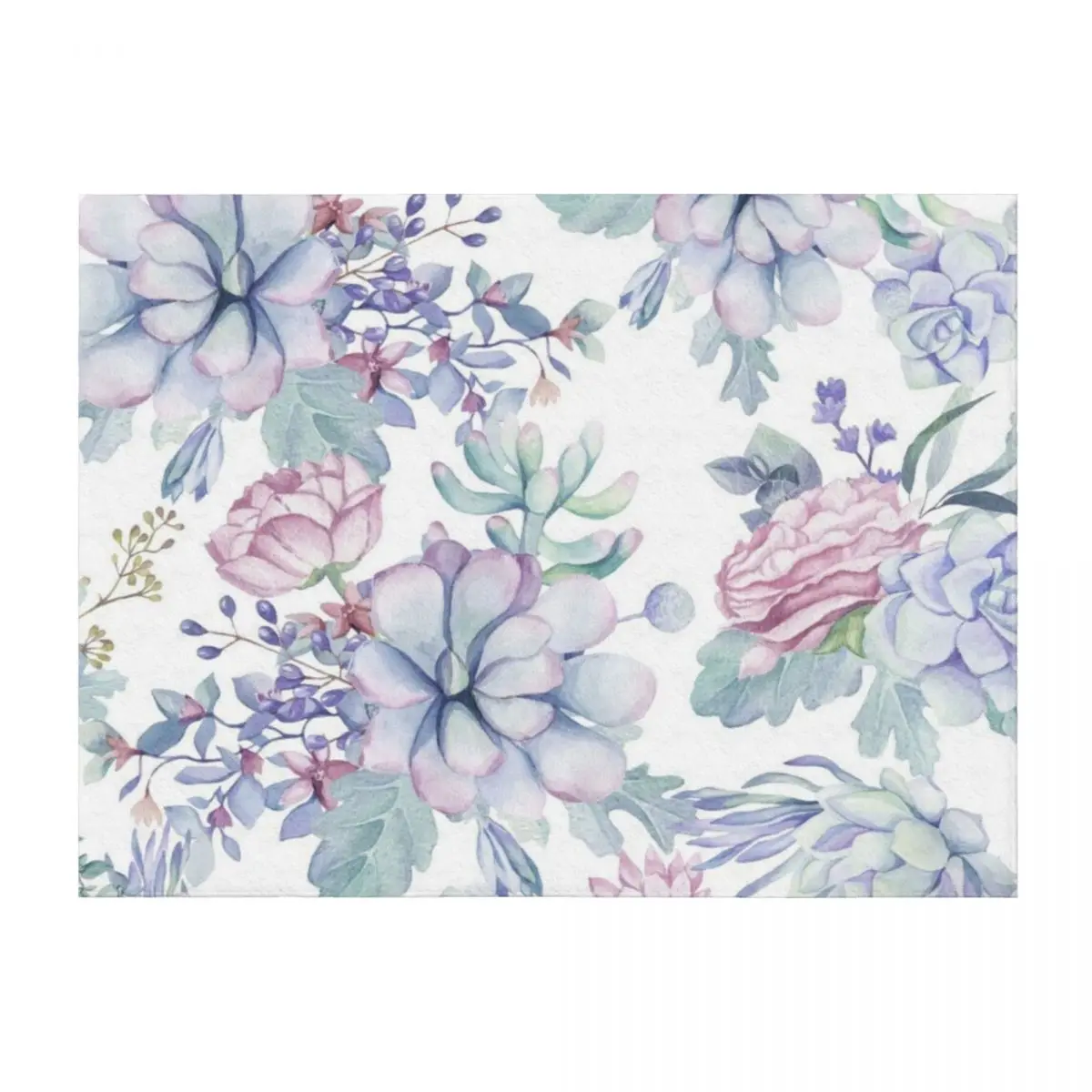 

Trendy Succulents Green and Blue Desert Succulent Southwest Pattern Throw Blanket christmas decoration Polar Thermal Blankets