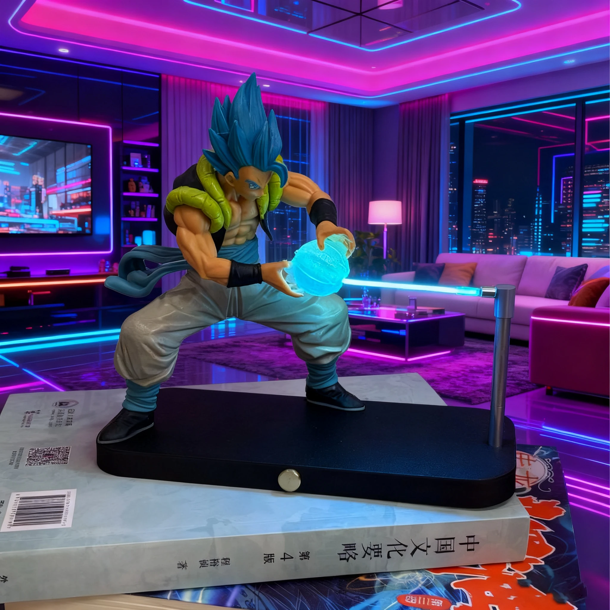 Перезаряжаемая лампа Dragon Ball Gogeta Anime Gogeta Ligh Son Goku Light Модель лампы Kakarotto Kamehameha Wave Магнитный орнамент