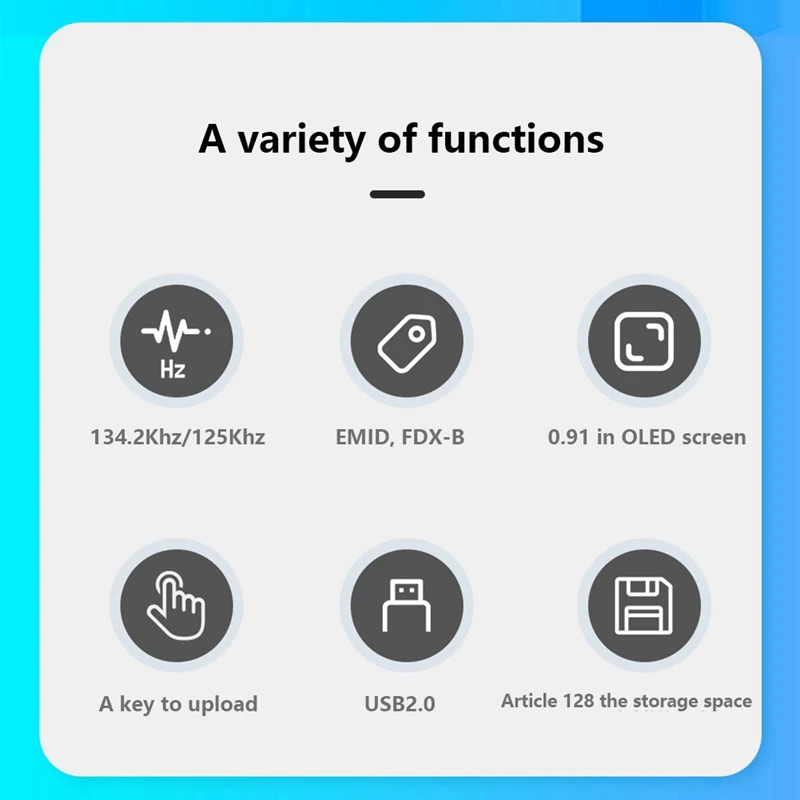 동물 태그 리더, 반려동물 칩 리더, USB 134.2K 듀얼 주파수, 블랙
