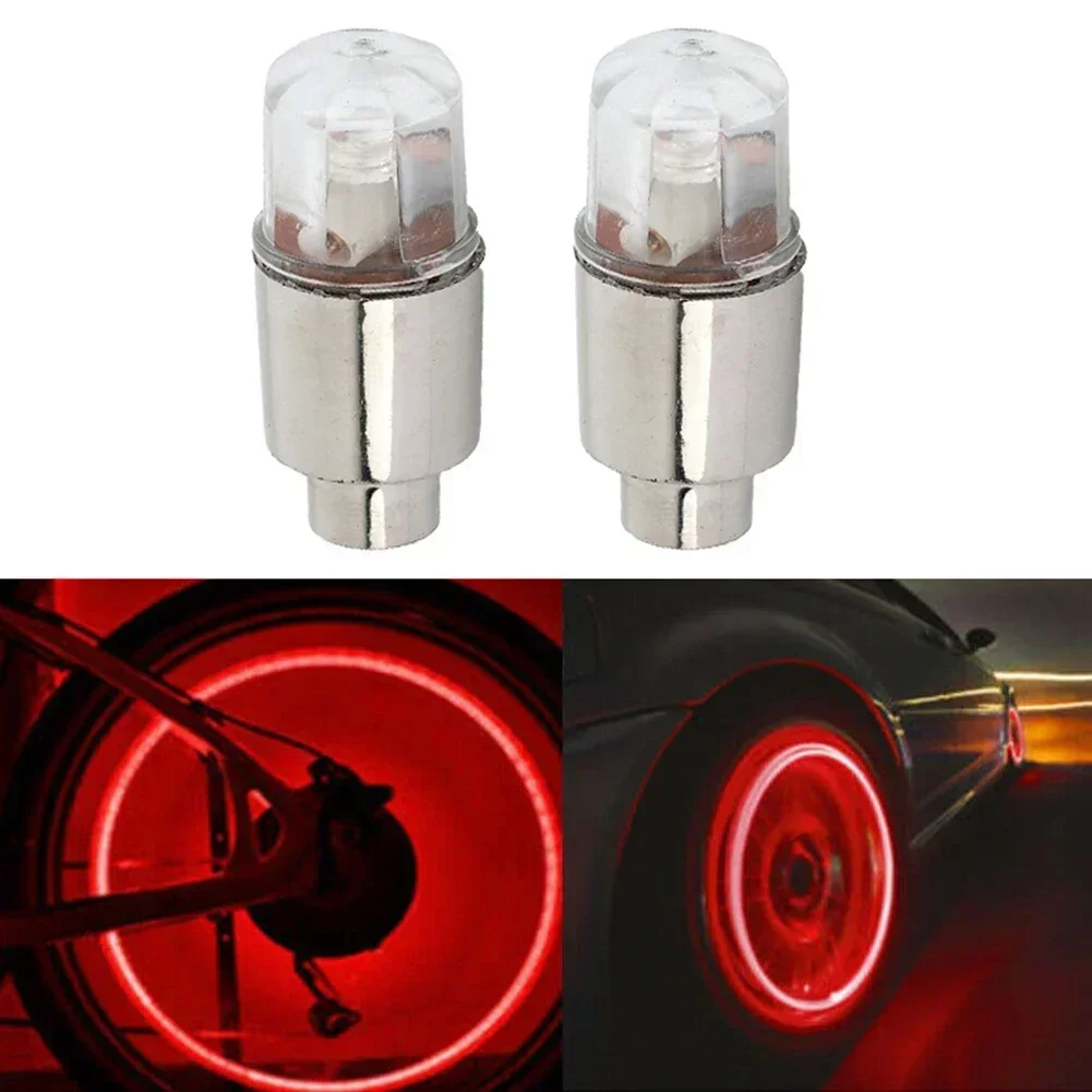 Lightweight Alloy Car Valve Wheel Lights Bike Motorcycle 2PCS Auto Accessories Car Wheel Tire Covers LED Light