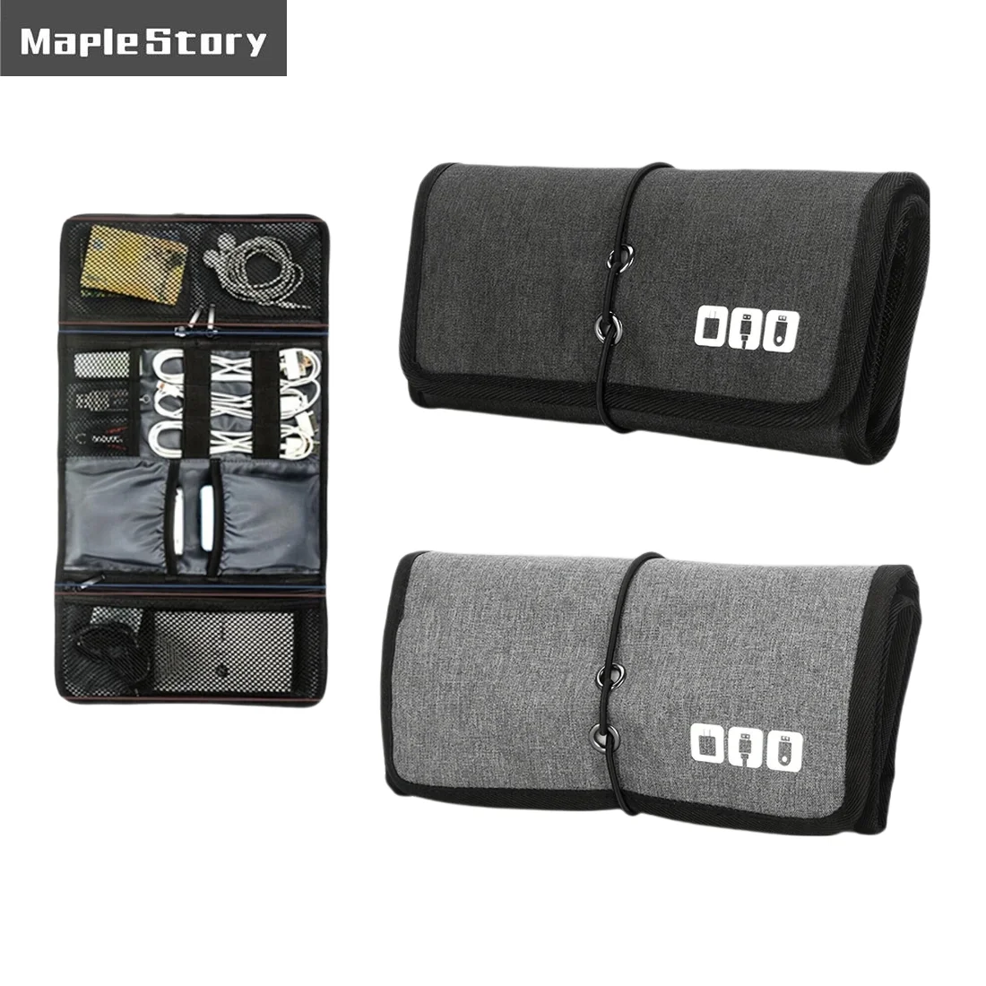 Tech Accessories Travel Organizer Pouch - 여행용 케이블 보관 가방, 전자제품 정리용