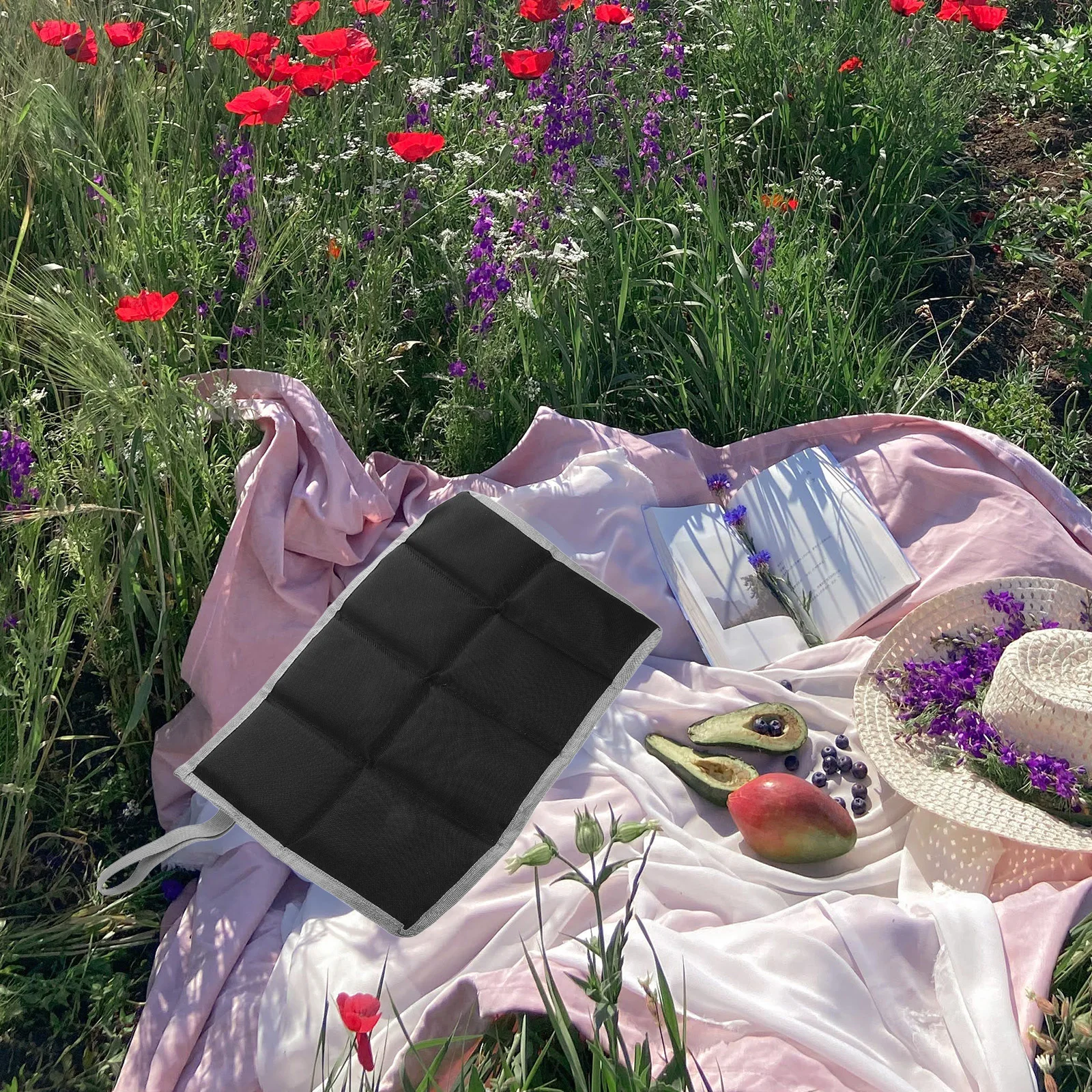 

Seat Cushion Outdoor Folding Pad for Camping Dining Chair Foldable Black Hiking