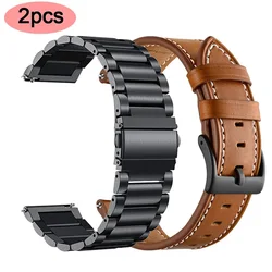 Metal Leather Wrist Band Strap for Samsung Galaxy Watch 46mm SM-R800/Galaxy Watch 42mm SM-R810 41mm 45mm Smart watch