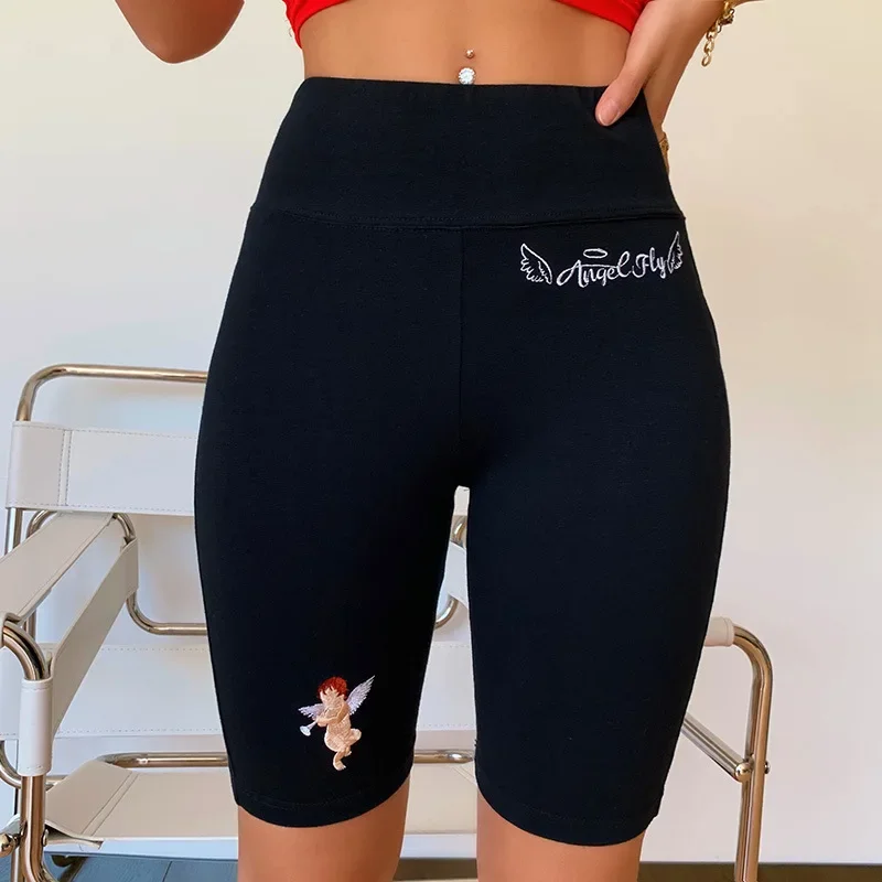 

New Summer Cycling Bike Shorts Women Booty Stretch Short Solid Black Female Pantalones Sweatpants Bodycon High Waist Streetwear