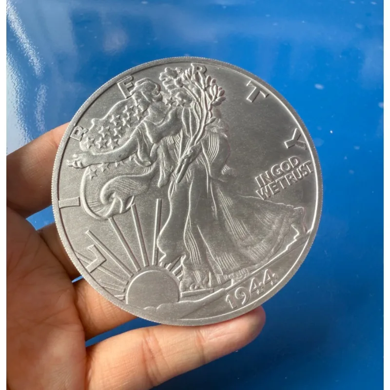 Jumbo 7.3cm andando liberty meio dólar truque de magia moeda para palco de rua close-up artistas de rua mágicos e mágicos