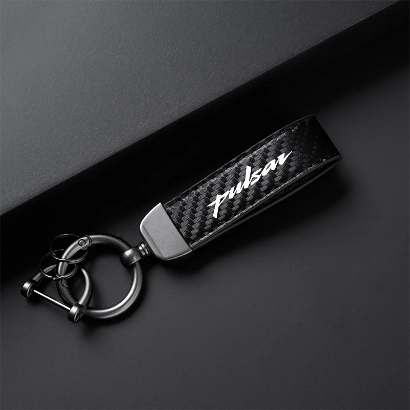 High-Grade leather Motorcycle Keychain Holder Keyring for Bajaj Pulsar 200 NS/200 RS/200 A with logo Accessories