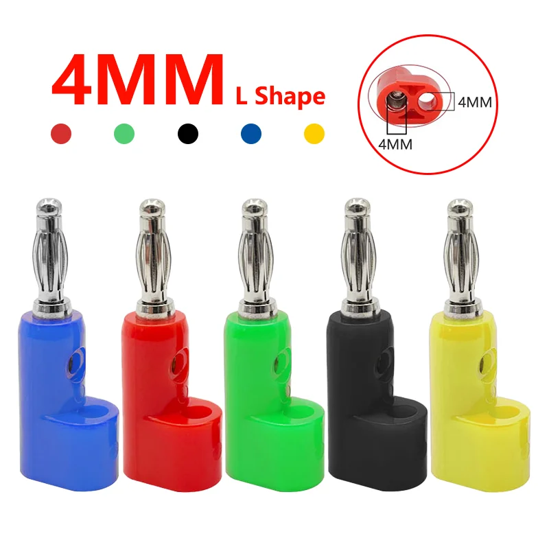 

40pcs/4mm Adaptor Electrical Connecting bending L shape Banana Jack Plug Socket for Binding Post Test Terminal Connector