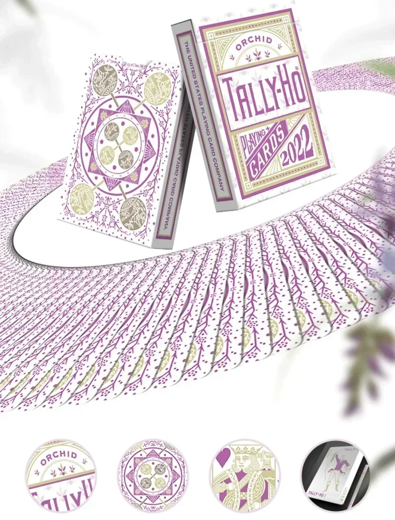 Tally-Ho Orchid Playing Cards Deck Card Games Magic Tricks