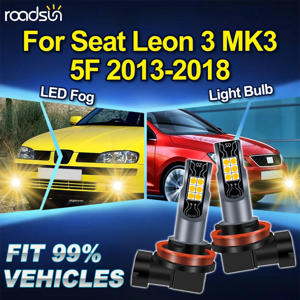 

2 шт. для Seat Leon 3 MK3 5F 2013-2018, светодиодные противотуманные фары 2014 2015 2016 2017, аксессуары Canbus