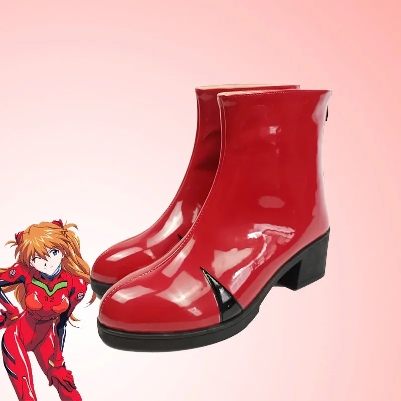 Va 02 asuka langley sorou cosplay sapatos botas festa de halloween acessórios traje feito sob encomenda