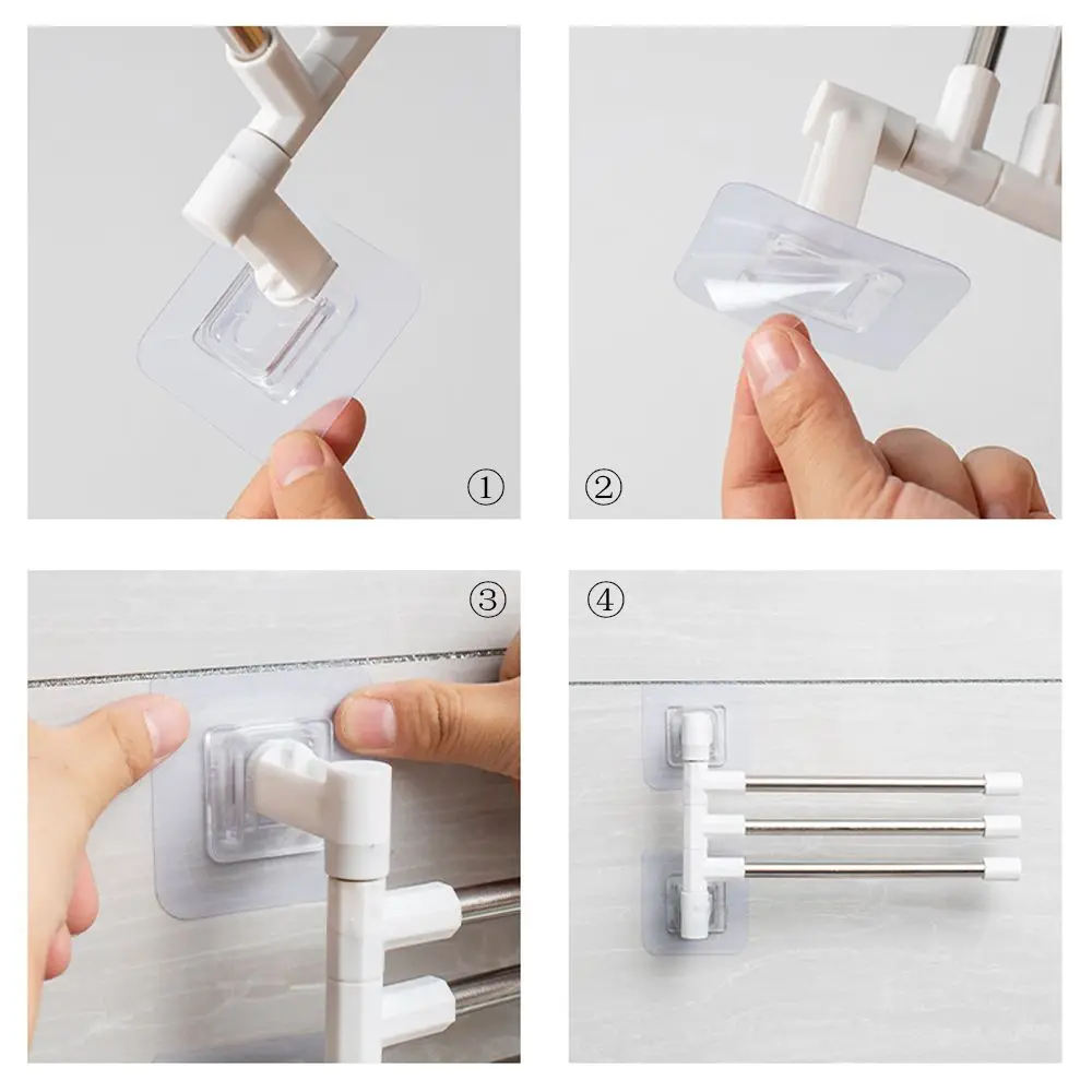 Organizer Kitchen Save Space Wall Mounted Bracket Rotatable Towel Rack Hanging Holder 2-8-Bar Towel Hanger