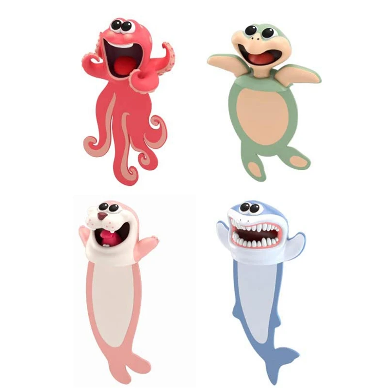 Marcadores de animais 3d estéreo dos desenhos animados adorável marcador novidade engraçado estudante papelaria presente marcador para crianças