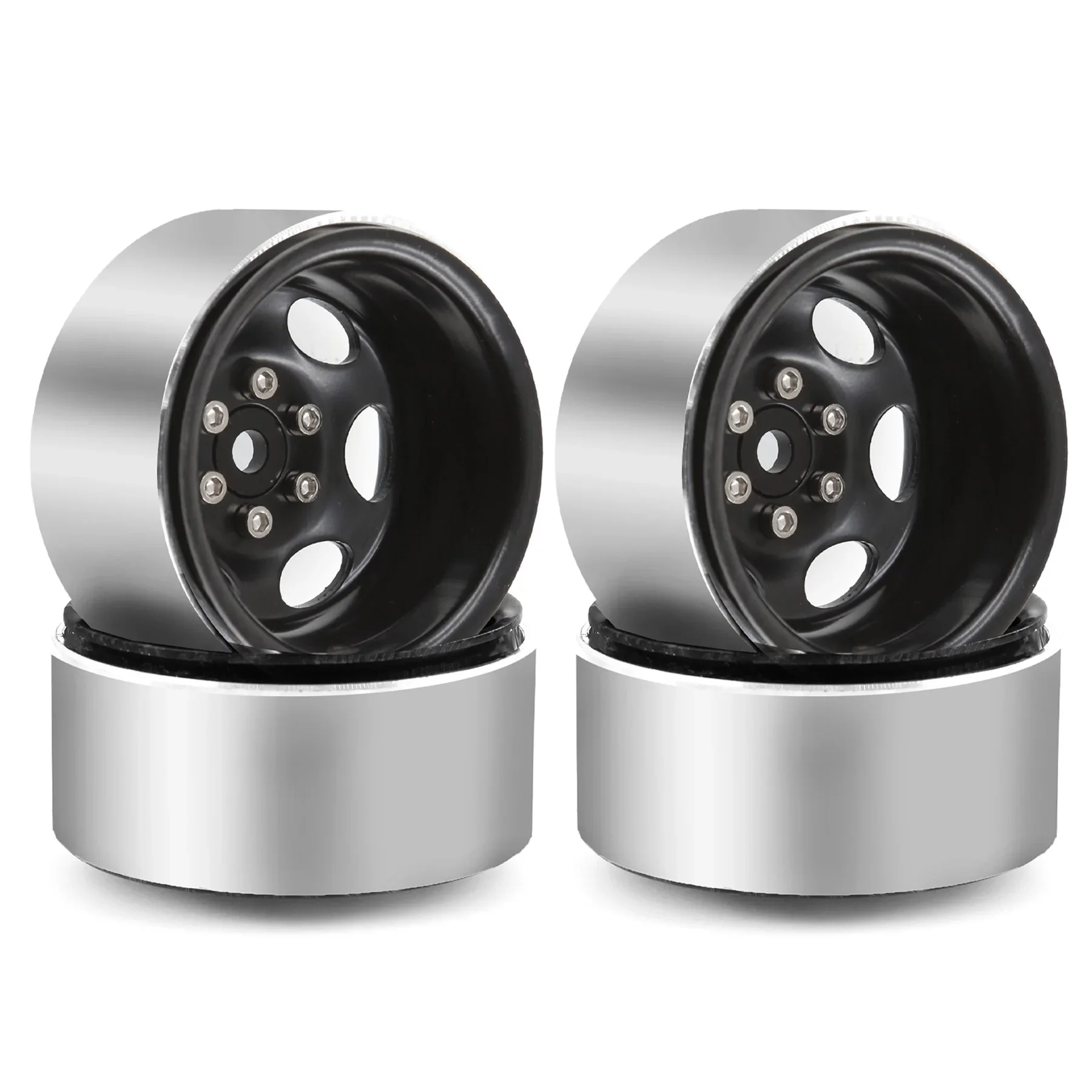 RC Rims 4pcs 1.9 Inch Beadlock RC Wheel Rim Set Wheel Hub for 1:10 RC Crawler Axial SCX10 II 90046 SCX10 III AXI03007 TRX4 D90