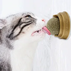 Bola de hierba gatera Natural para gato, juguete para pegar en la pared, elimina bolas de pelo saludables para promover la digestión, hierba para gato, aperitivos para mascotas