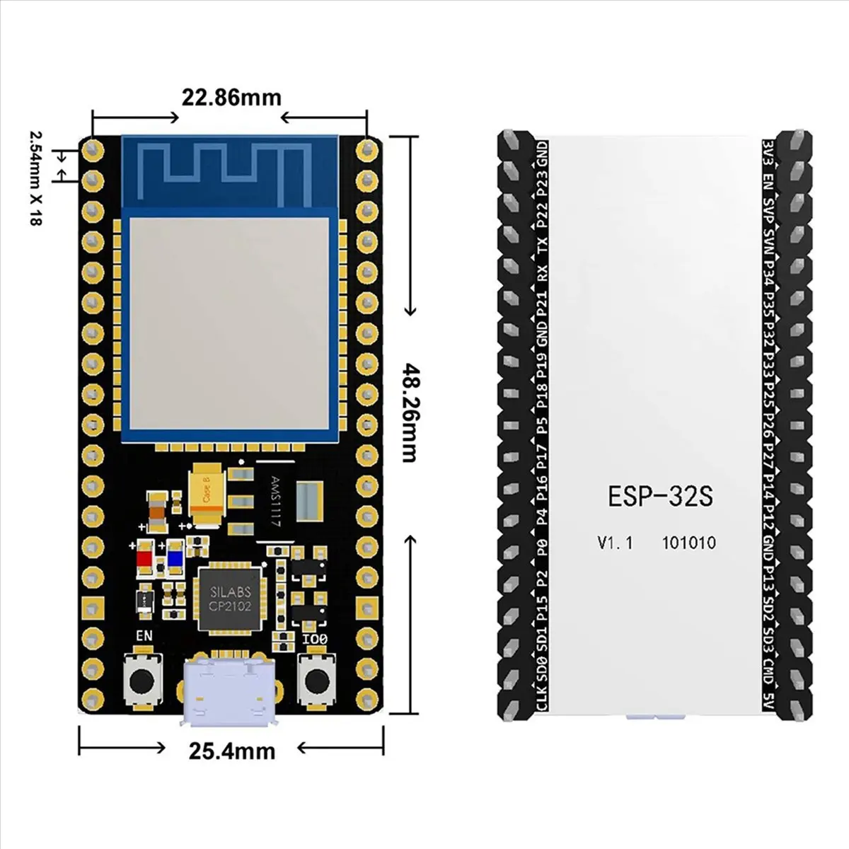 

[ABDH] 3X ESP32 ESP-32S NodeMCU-32S ESP-WROOM-32 Плата разработки 2,4 ГГц WiFi и Bluetooth, двухъядерный микроконтроллер