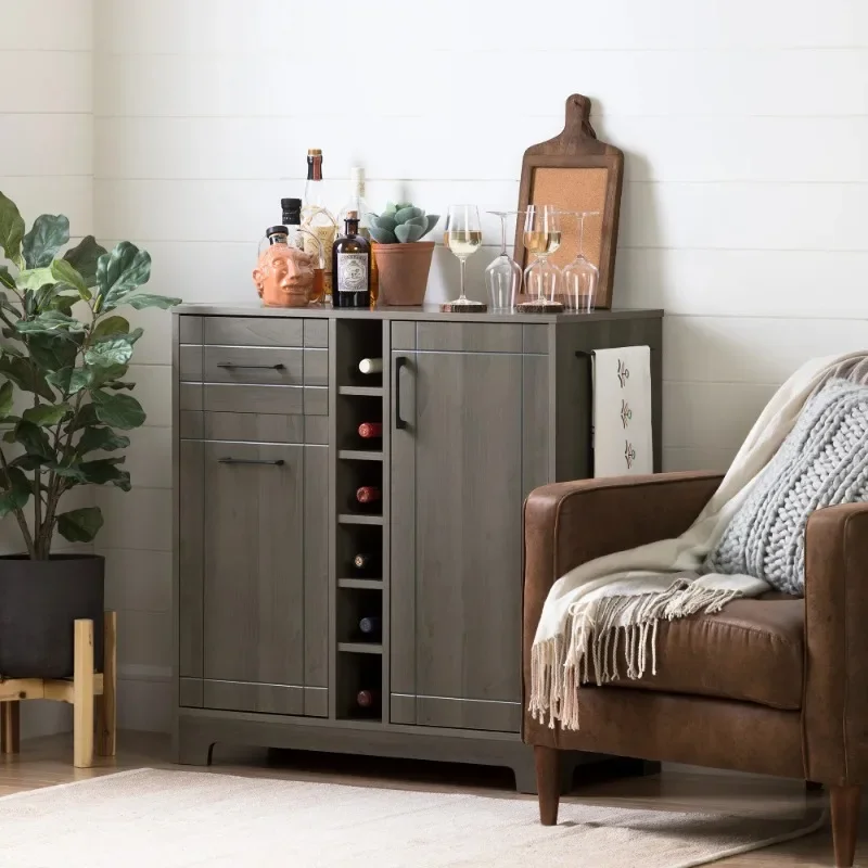 

Vietti Bar Cabinet with Storage, Gray Maple