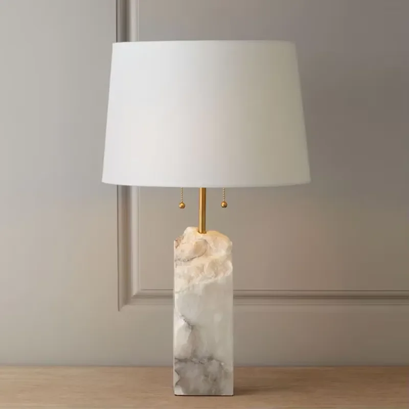 Modern European Alabaster Creative Gravel Table Lamp Touch Control DC 3000K Warm White Mini Living Room Study Bedroom view 3