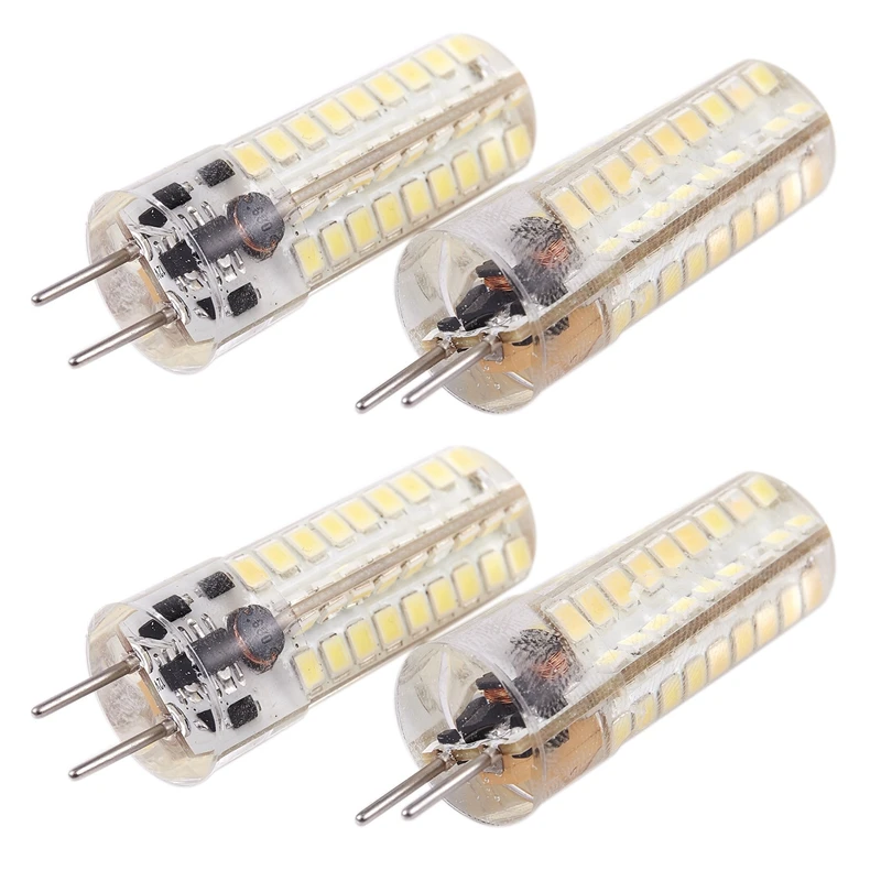 4X 6.5W GY6.35 LED Bulbs 72 2835 SMD LED 320Lm 50W Halogen Lamps Equivalent Dimmable White 6000K 360 Degree Beam Angle