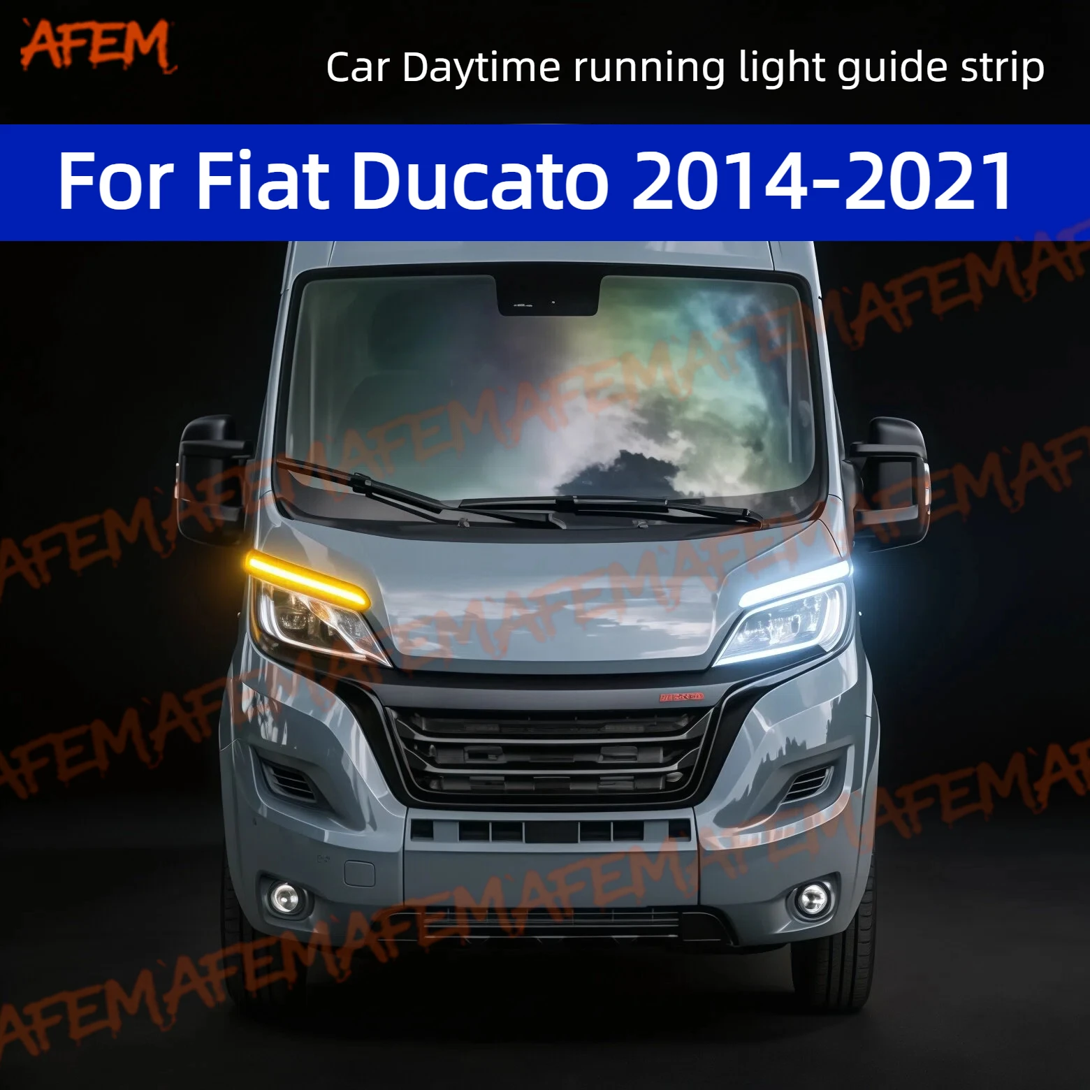 

2pcs For Fiat Ducato 14-21 Daytime Running Light Guide Strip Auto LED DRL Daytime Running light Flexible Decorative Ambient Lamp
