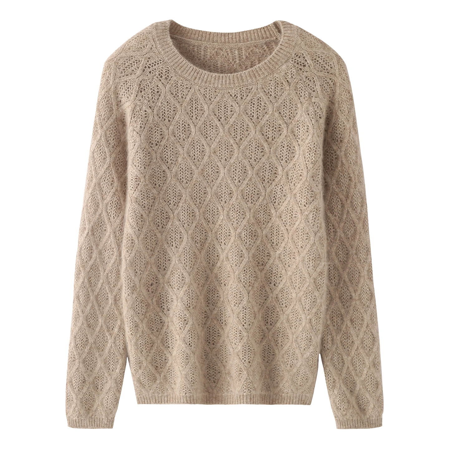 TLOML 여성용 100% 밍크 캐시미어 스웨터 오넥 긴 소매 풀오버 가을 겨울 부드럽고 따뜻한 캐주얼 캐시미어 니트웨어 기본 탑