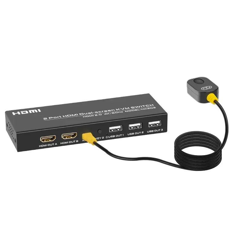 

Kvm Switch 2 In 2 Out Dual Screen Expansion two computers share two monitors share USB keyboard mouse hdmi-compatible switcher