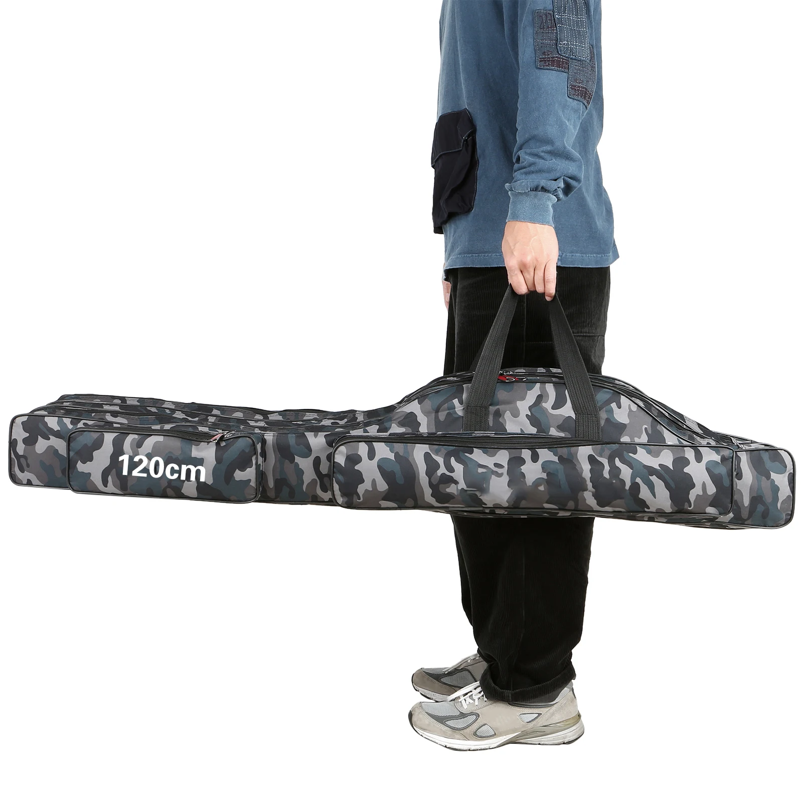 

Lixada 3 Layers Fishing Pole Bag Portable Folding Rod Carry Case Fishing Reel Tackle Storage Bag Case