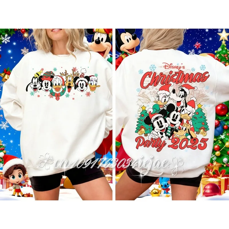 2025 Verano Retro Disney Mickey y sus amigos Luces de Navidad Camisa Mickey's Very Merry Christmas Party 2025 Mangas largas