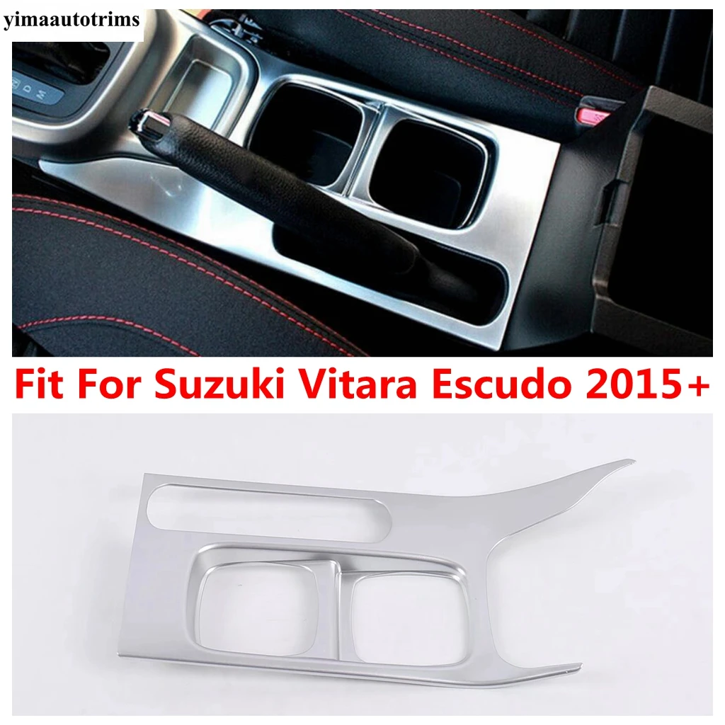 

Central Control Gear Shift Water Cup Panel Decoration Cover Trim For Suzuki Vitara Escudo 2015 - 2023 Matte Accessories Interior