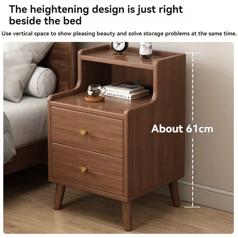 Bedside Cabinet, Household Small Bedroom Storage, Narrow Cabinet, Mini Storage Shelf, Solid Wood Color, Multi-purpose Storage