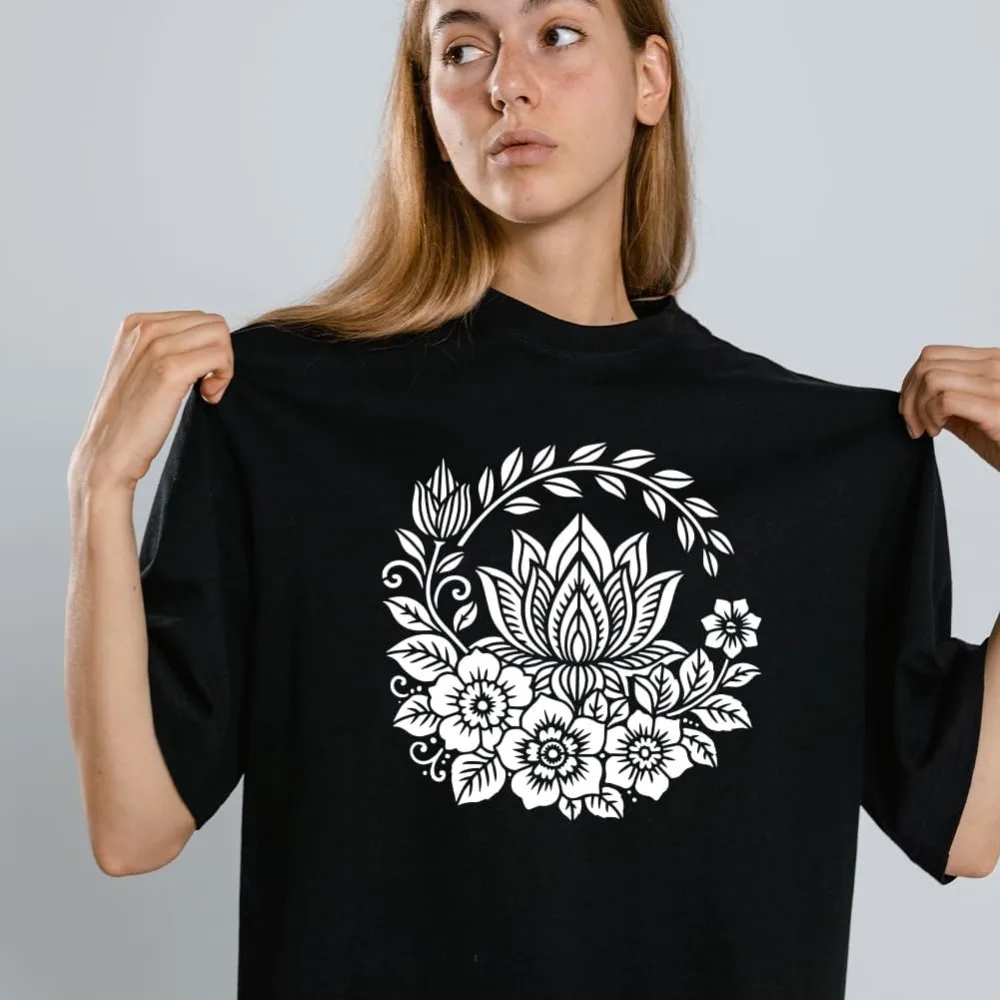 ماندالا لوتس اللوحة الإستنسل مع فرشاة 11.8x11.8 بوصة البلاستيك PET نمط الأزهار رسم قالب أوراق اللوتس المجوفة