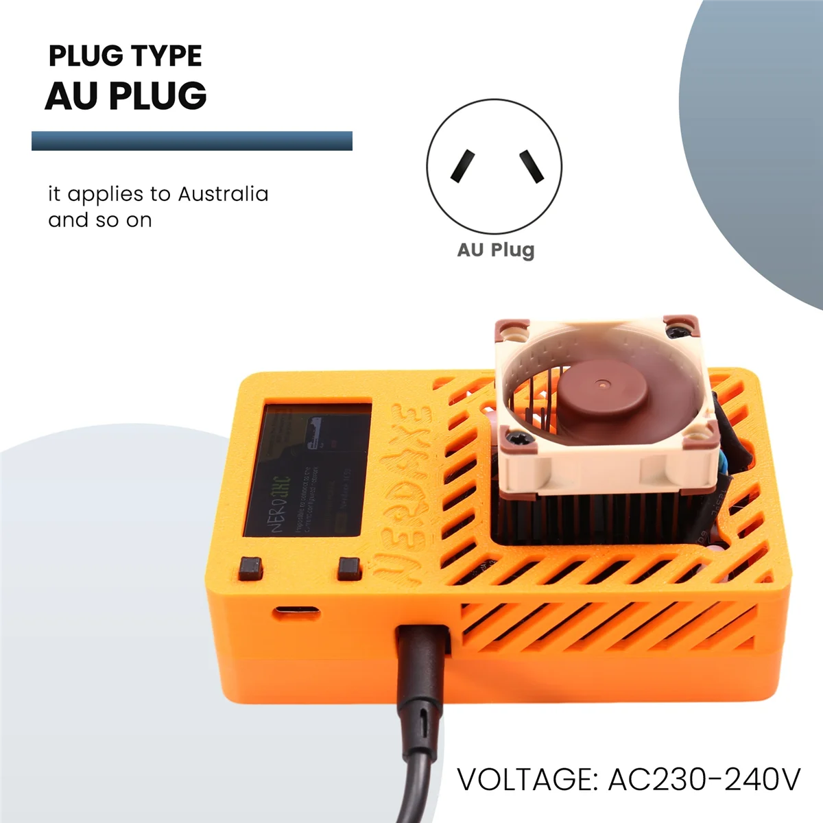 

NerdAxe Miner 500Gh/S BM1366 ASIC Nerdminer Bitaxe BTC Miner Super Silent Fan Open Source Lottery Miner AU PLUGJAS