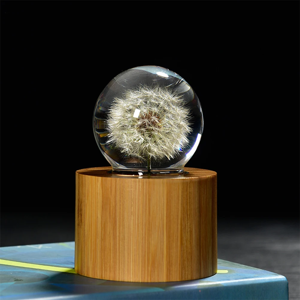 

Creative Dandelion Crystal Music Box Chic Desktop nament Home Decor Gift for Kids Room Nursery Sleep Atmosphere Cartoon Toy