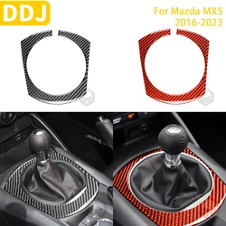 For Mazda MX5 Miata ND 2016-2023 Accessories Carbon Fiber Car Interior Gear Panel Trim Sticker Decoration