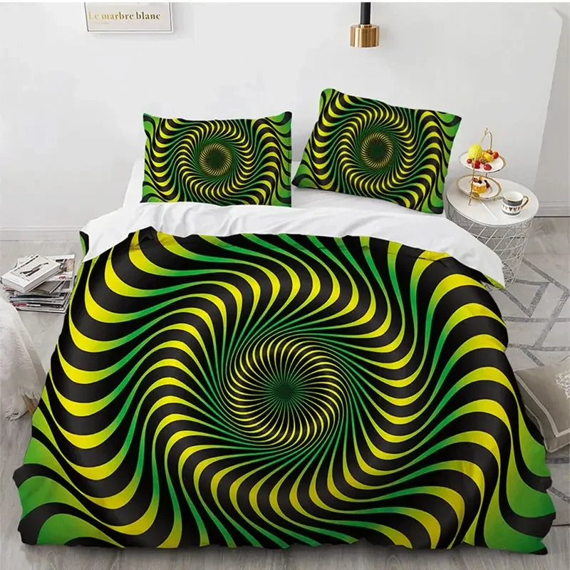 

Психоделический вихревой пододеяльник с абстрактным геометрическим комплектом постельного белья из микрофибры Twin King пододеяльник с наволочками для детей и взрослых