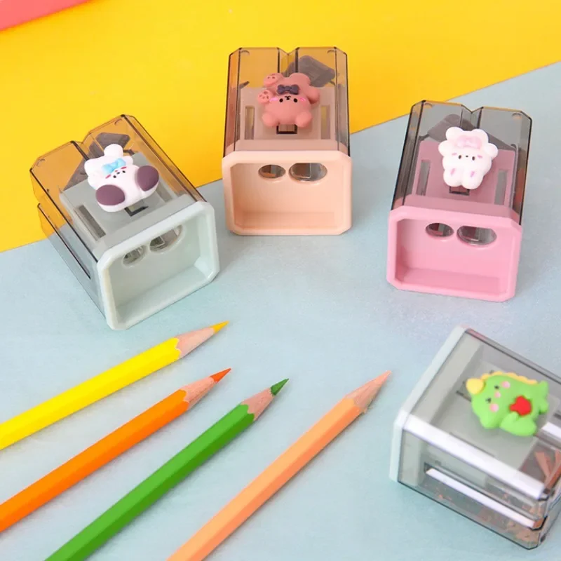 1PC Double Holes Pencil Sharpener Makeup Pencil Student Creative Cute Cartoon Sharpener for Office School Supplie