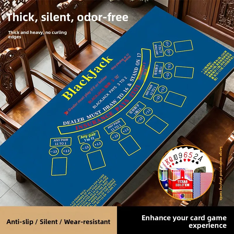 casino-quality-poker-tablecloth-blackjack-texas-hold'em-jack-small-dot-design-rectangular-rubber-backed-modern-minimalist-style