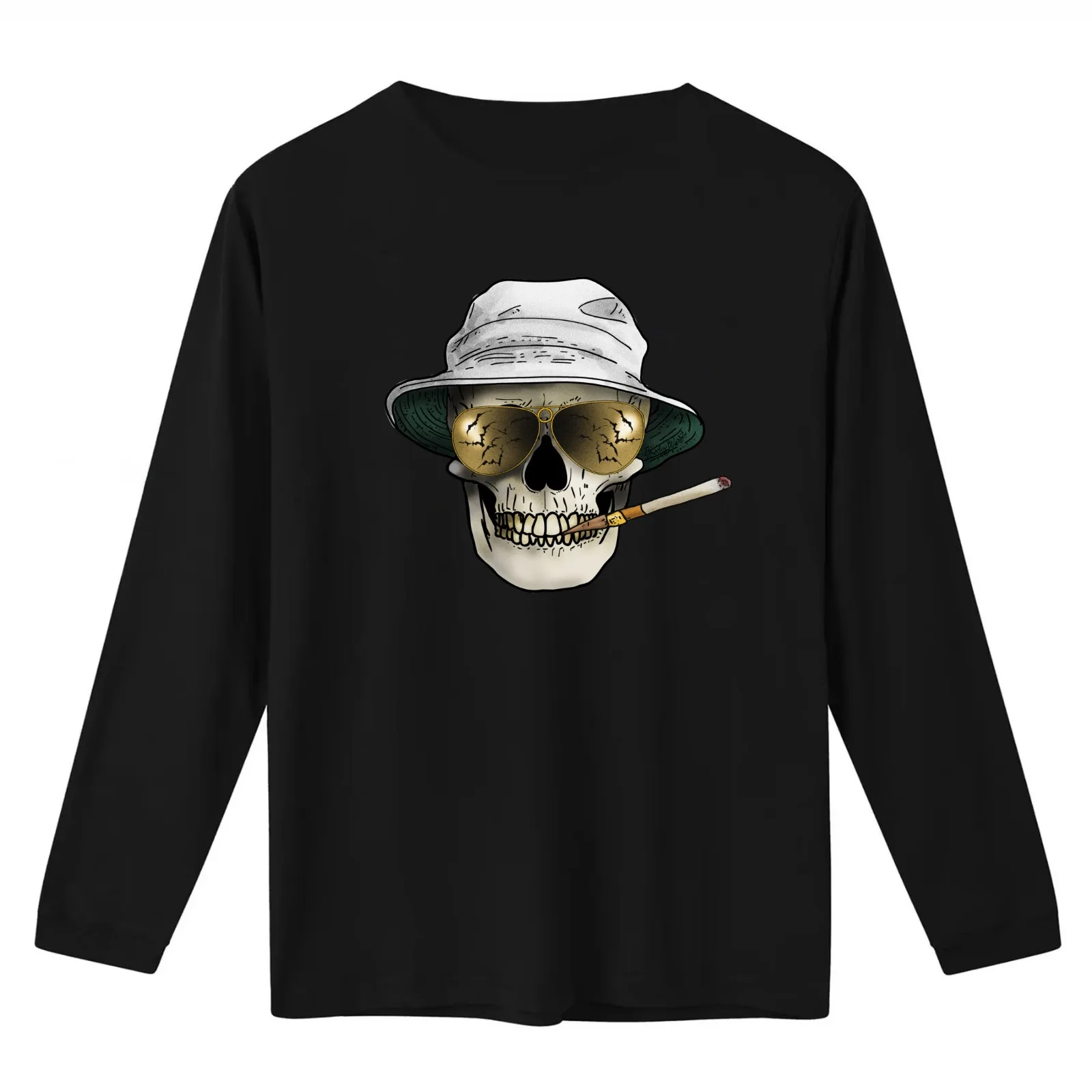 Hunter S Thompson Skull T-Shirt Summer Casual Cotton Tee Oversized Streetwear Tops Vintage Graphic Print Unisex Men Women