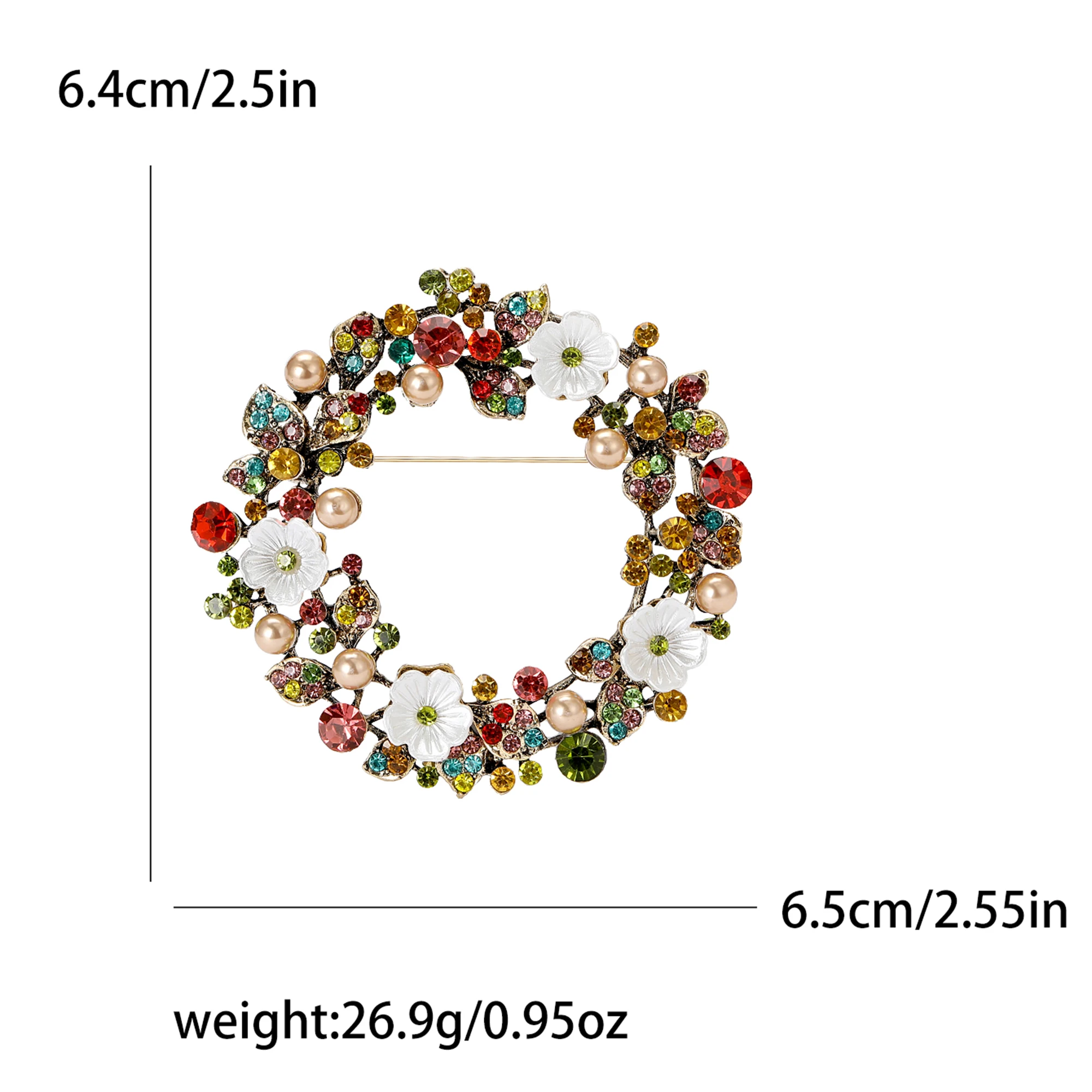 Trendy White Plum Wreath Brooches for Women Unisex Flower Pins 2-color Available Casual Party Accessories Gifts