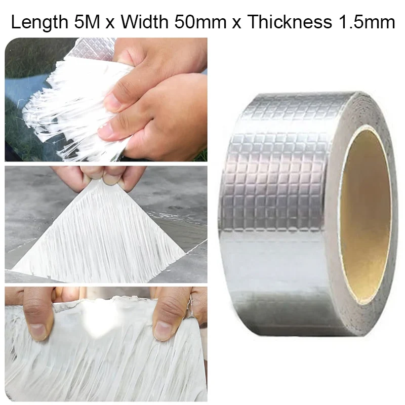 5M Butyl Tape Waterproof Sealing Tape For RV Repair Window Boat and Pipe Sealing Glass & EDPM Rubber Roof Patching 1.5mm Thicken